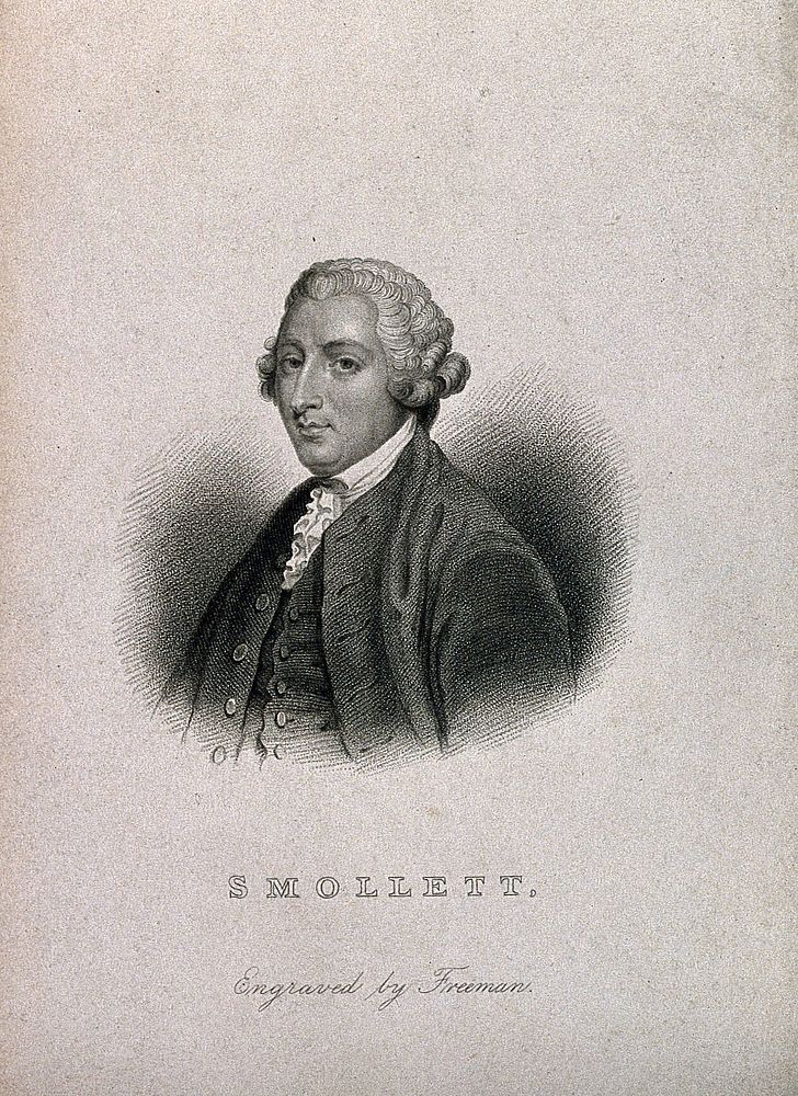 Tobias George Smollett. Stipple engraving by S. Freeman, 1831, after Sir J. Reynolds.