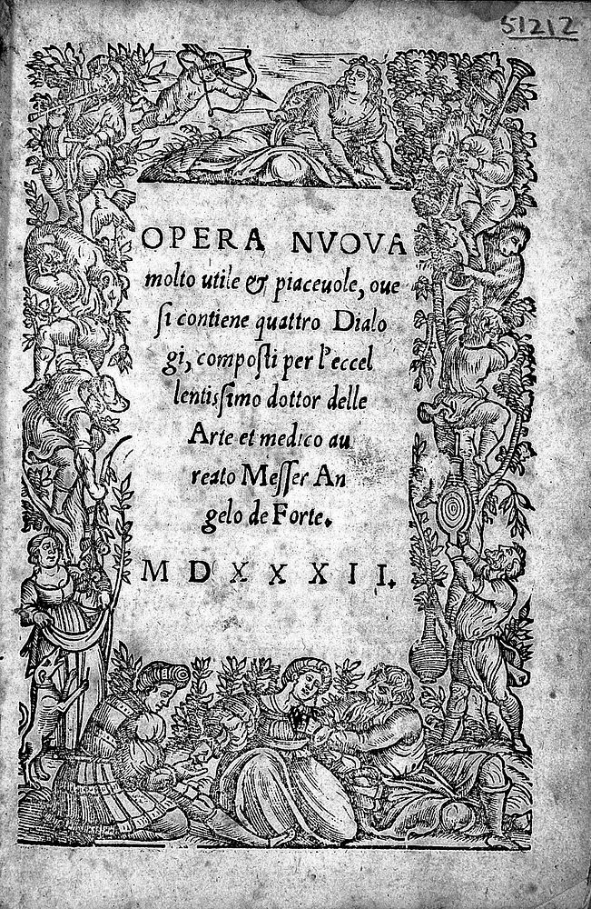 Title page "Opera nuova molto utile e piacevole..." A. Di Forte, 1532