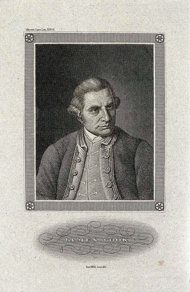 James Cook. Line engraving after Sir N. Dance-Holland, 1776.