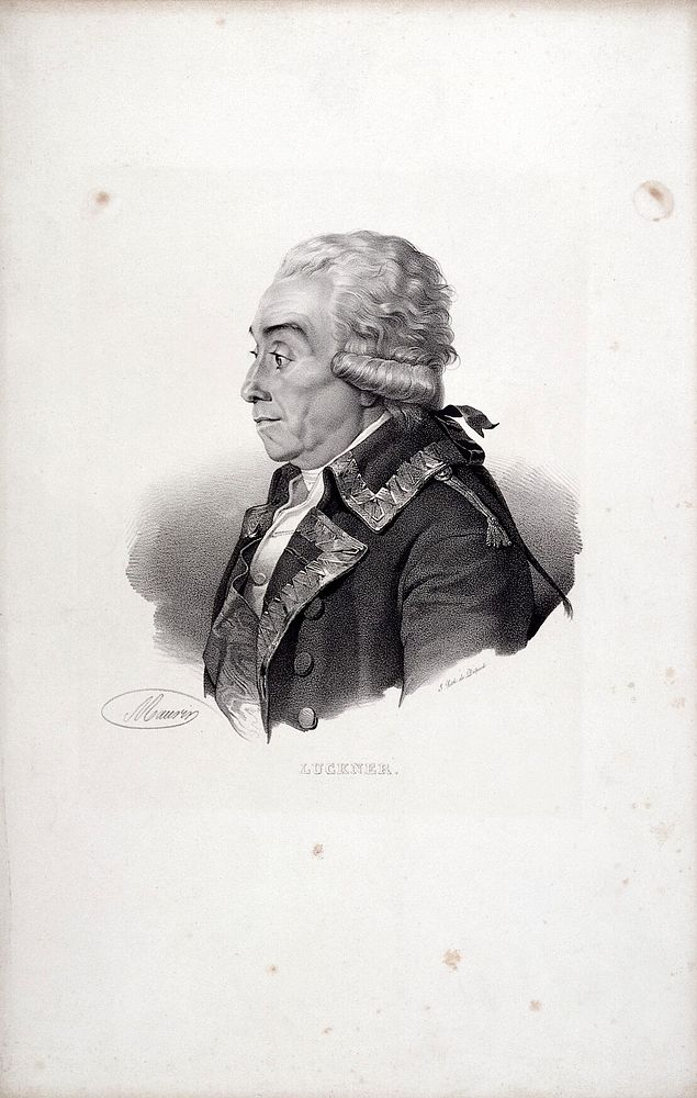 Nicolas Luckner, Baron Luckner. Lithograph by Nicolas-Eustache Maurin.
