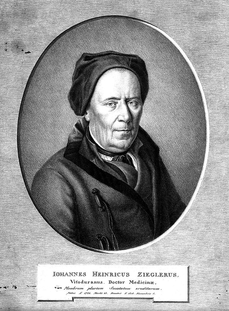 Johann Heinrich Ziegler. Lithograph by J. Brodtmann.
