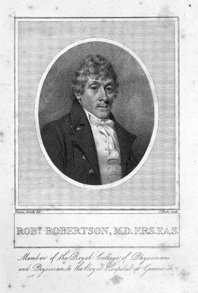 Robert Robertson. Stipple engraving by J. Heath, 180-, after Emma Smith.