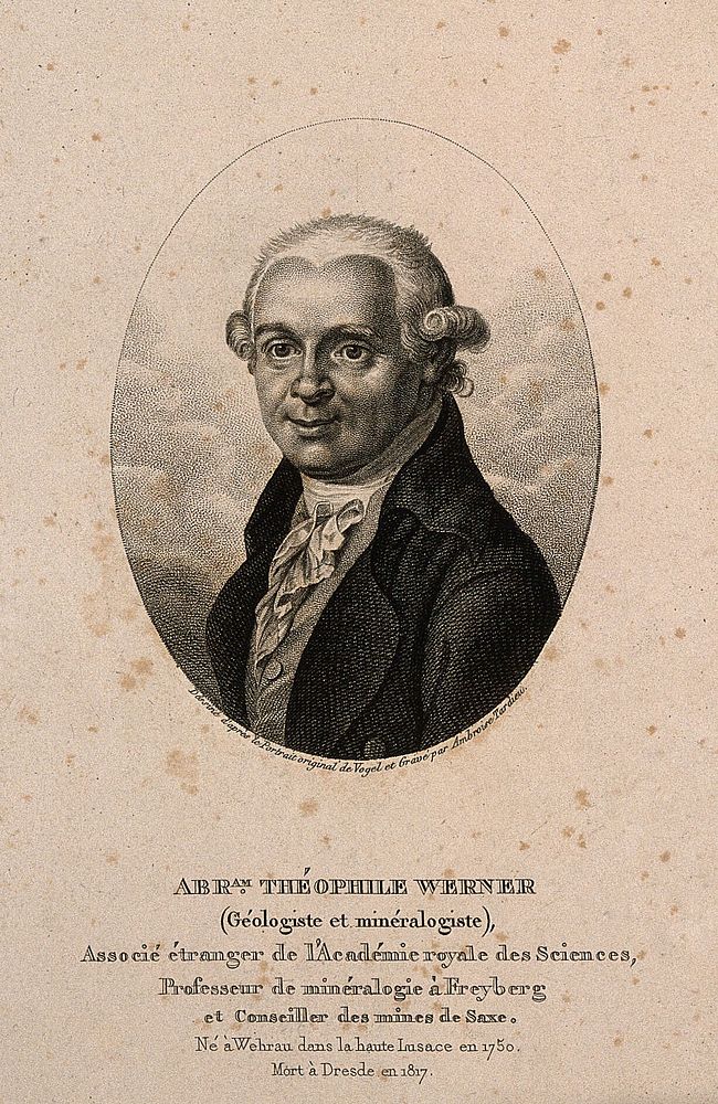 Abraham Gottlob Werner. Stipple engraving by A. Tardieu after Vogel.