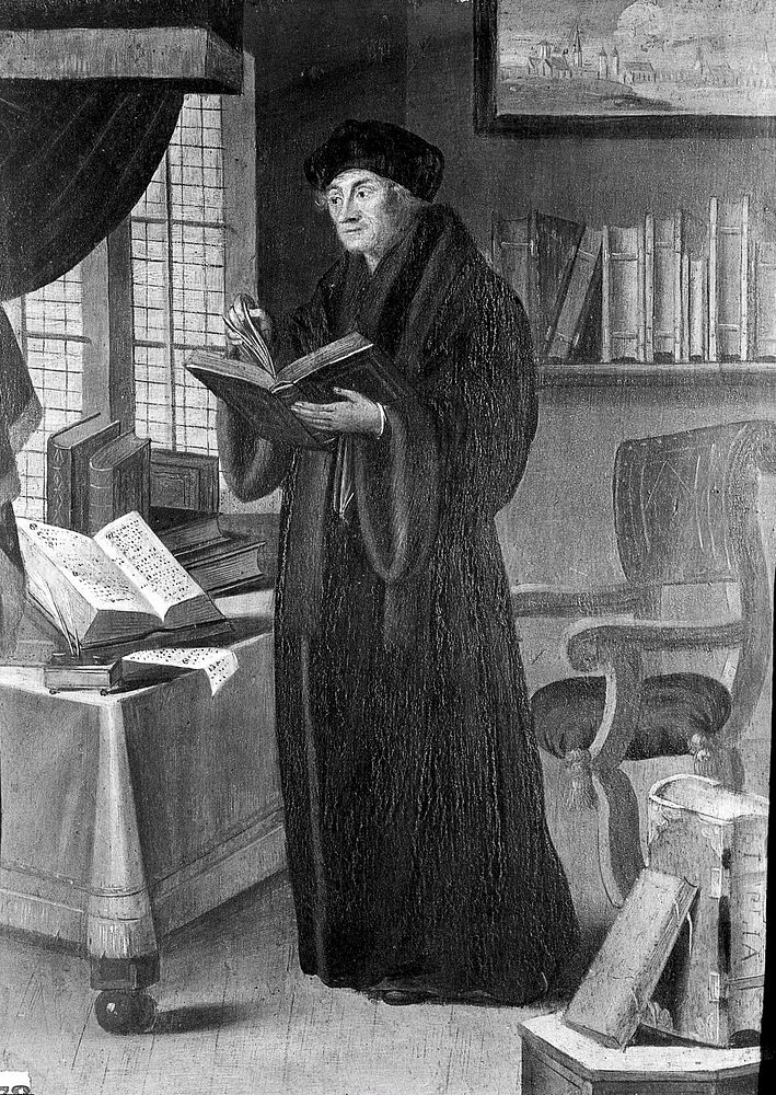 Desiderius Erasmus. Oil painting after C.J. Visscher.