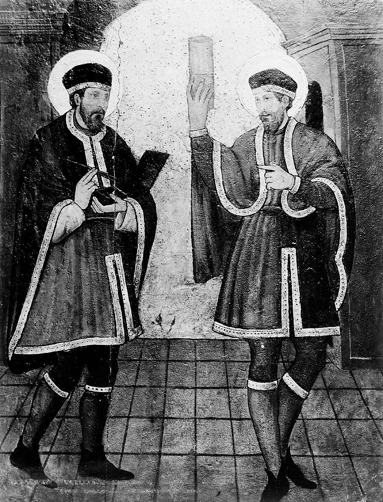 M0005375: Saints Cosmas and Damian, oil painting