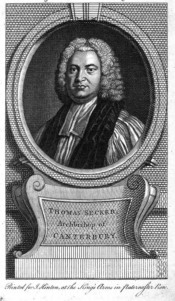 Thomas Secker. Line engraving after J. Wills.