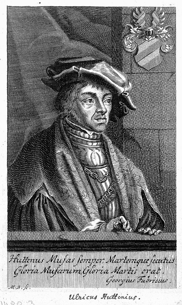 Ulrich von Hutten. Line engraving by M. Bernigeroth.