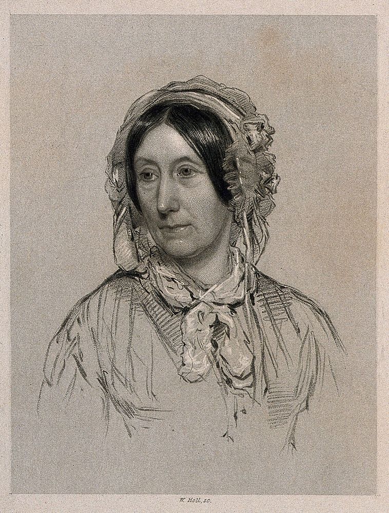 Mary Somerville [Fairfax]. Stipple engraving by W. Holl, 1858, after J. R. Swinton, 1848.