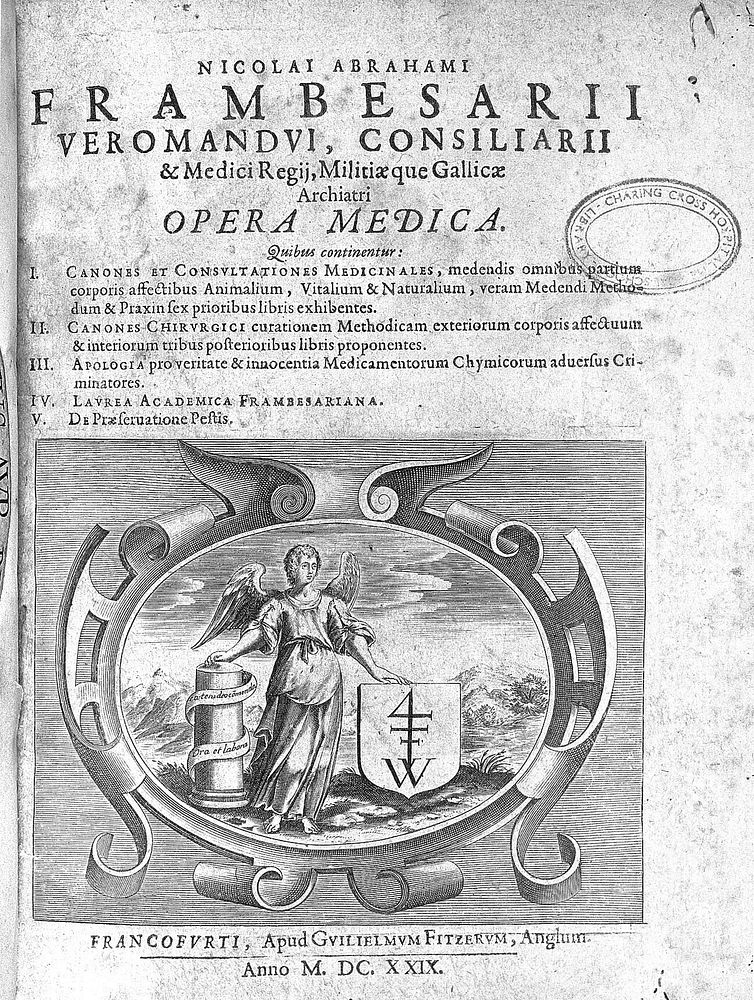 Nicolai Abrahami Frambesarii ... Opera medica. Quibus continentur I. Canones et consultationes medicinales ... veram…