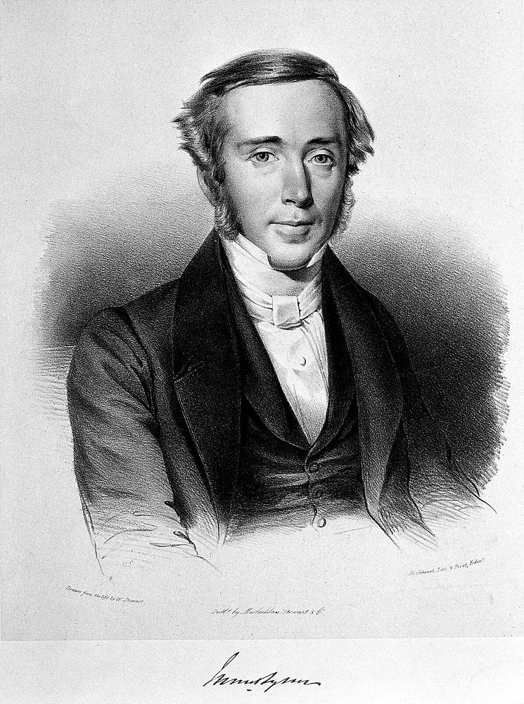 James Syme. Lithograph by W. Stewart, 1845, after himself.