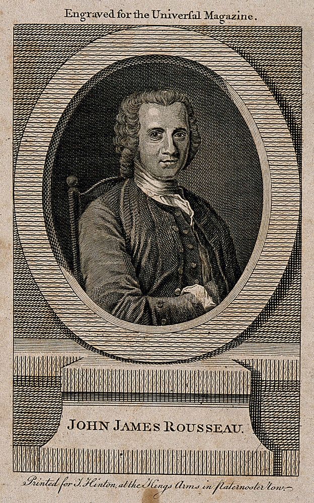 Jean-Jacques Rousseau. Line engraving.