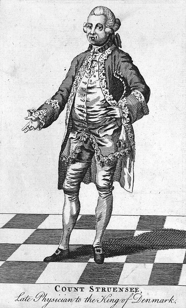 Johann Friedrich, Graf von Struensee. Line engraving.