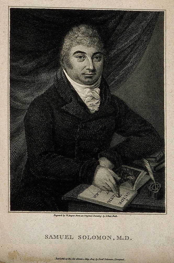 Samuel Solomon. Stipple engraving by W. Angus, 1805, after J. Steel.