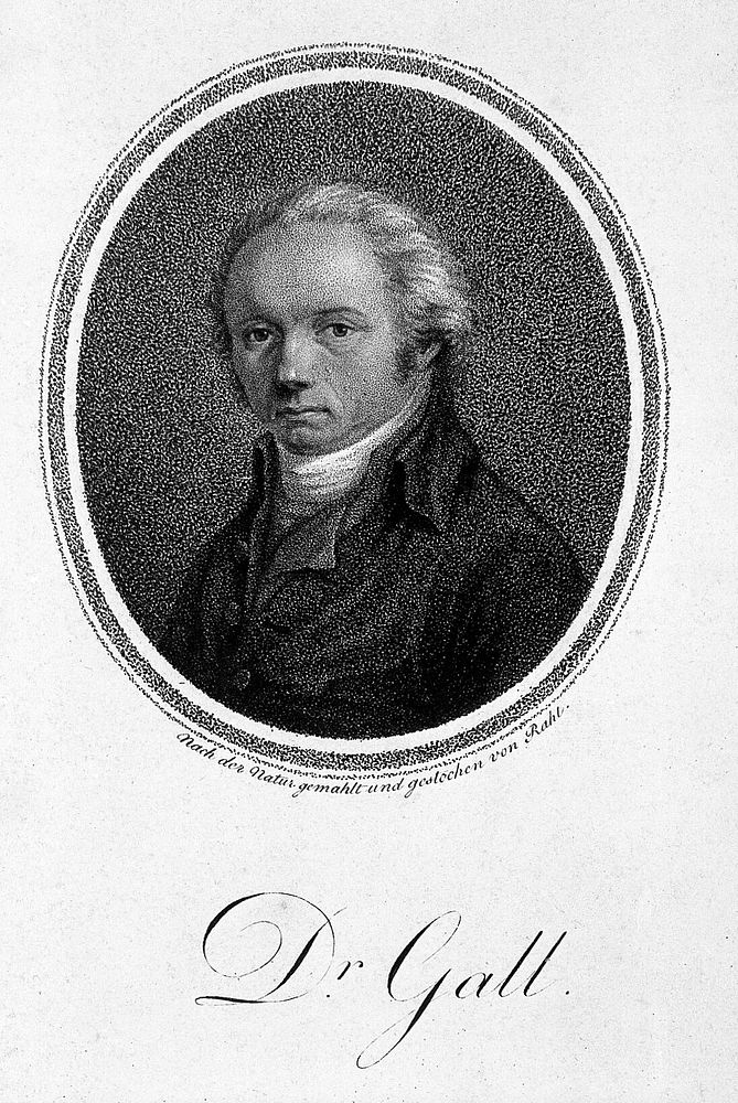 Franz Joseph Gall. Stipple engraving by C.H. Rahl after himself.