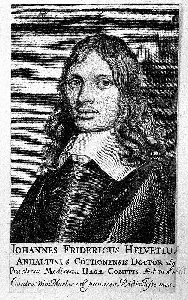 Johannes Friedrich Helvetius. Line engraving.