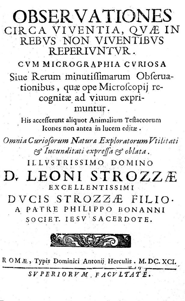 Observationes circa viventia, quae in rebus non viventibus reperiuntur. Cum micrographia curiosa. Sive rerum minutissimarum…