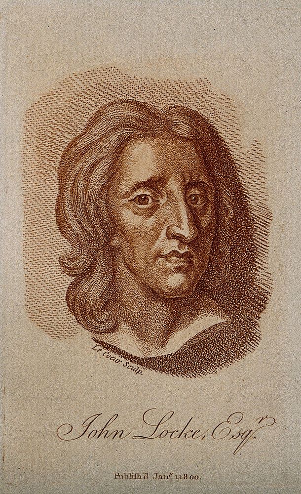 John Locke. Colour stipple engraving by L. Lecoeur, 1800, after J. M. Rysbrack [].