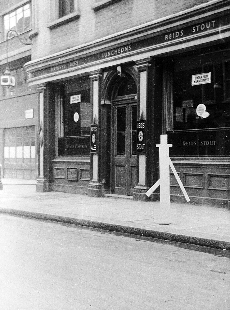 Broad Street (latterly Broadwick Street), Soho, with a white silhouette replica of the Broad Street pump identifed by John…