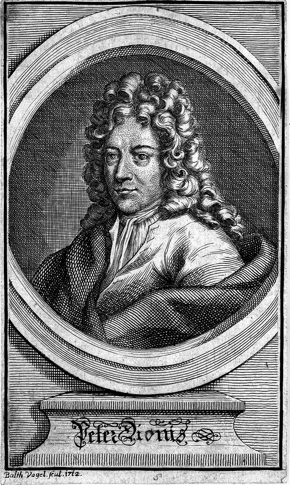 Pierre Dionis. Line engraving by B. Vogel, 1712.