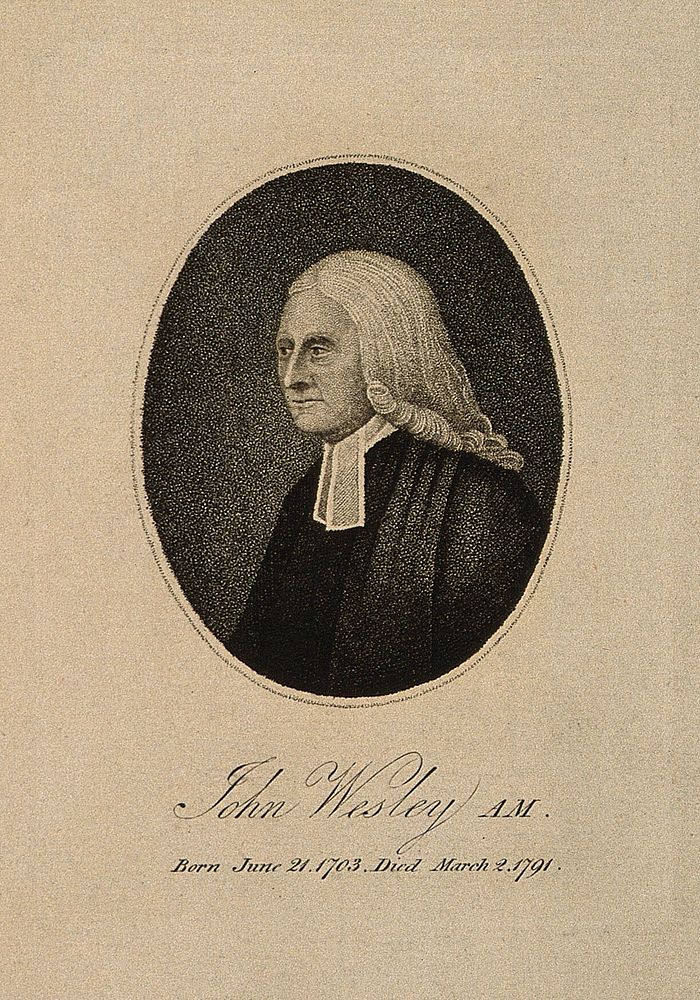John Wesley. Line engraving by W. Bromley, 1791.