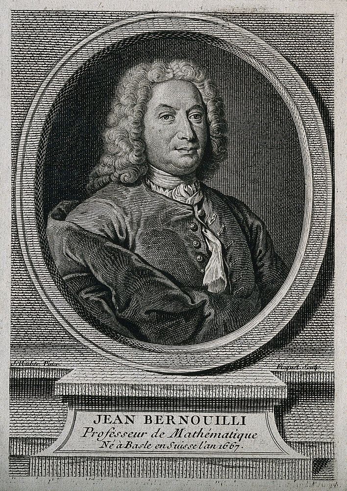 Johann Bernoulli. Line engraving by E. Ficquet after J. Huber.