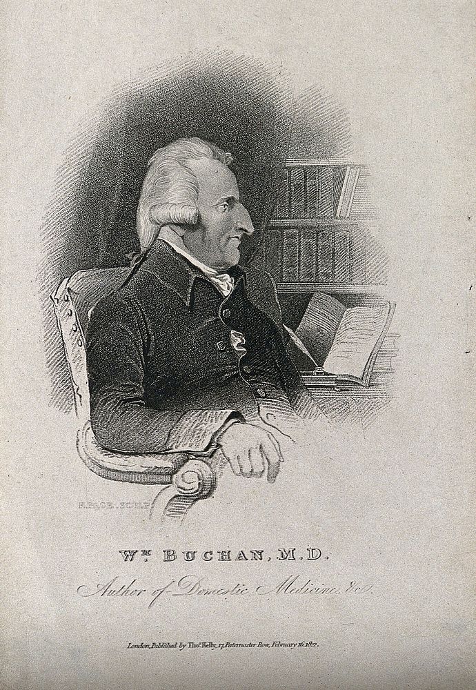 William Buchan. Line engraving by J. Mills, 1803, after A. Mills.