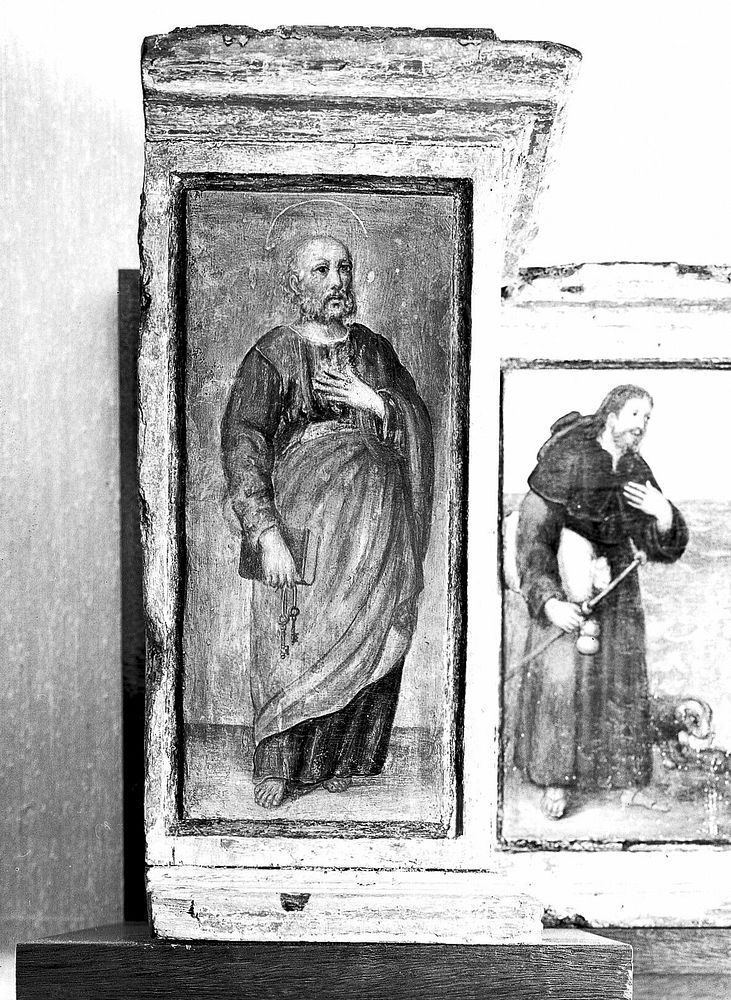 Predella with three scenes of Saint Roch, and figures of Saint Peter, Christ as Salvator Mundi, Saint Laurence and Saint…