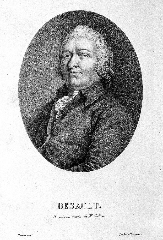 Pierre-Joseph Desault. Lithograph by Demanne after J. Bordes after C. N. Cochin, 1788.