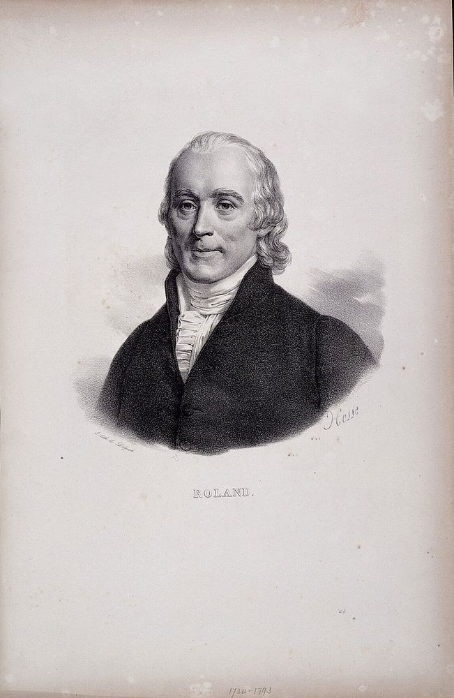 Jean-Marie Roland de la Platière (1734-1793) Lithograph by Henri-Joseph Hesse.