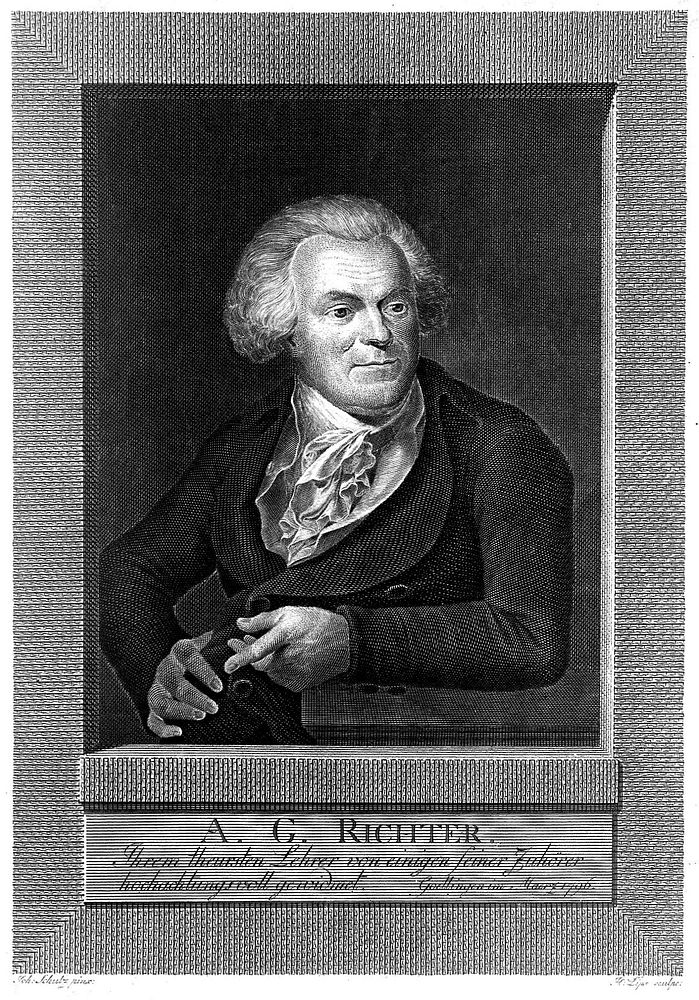August Gottlieb Richter. Line engraving by J. H. Lips, 1796, after J. Schulz.