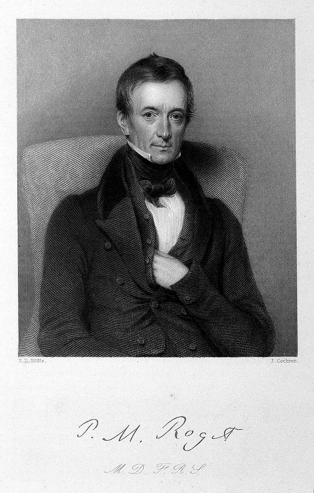 Peter Mark Roget. Stipple engraving by J. Cochran, 1839, after E. U. Eddis.