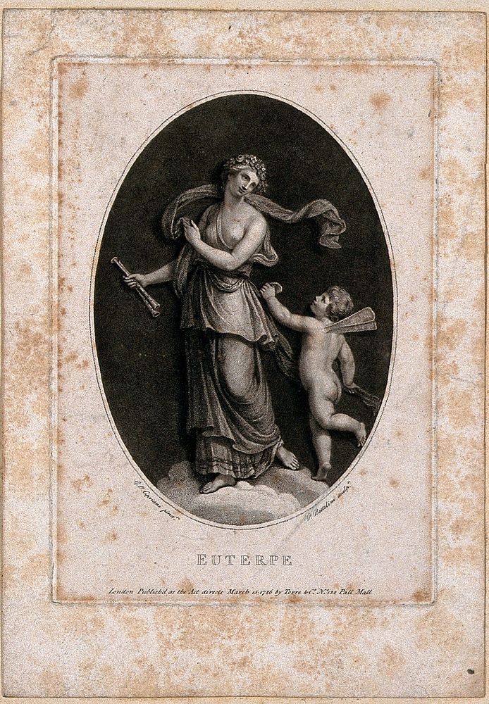 Euterpe. Stipple engraving by P. Bettelini after G.B. Cipriani.