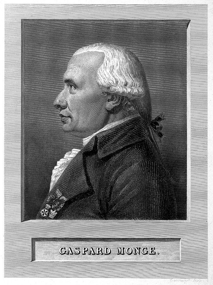 Gaspard Monge, Comte de Peluse. Line engraving by Tavernier.