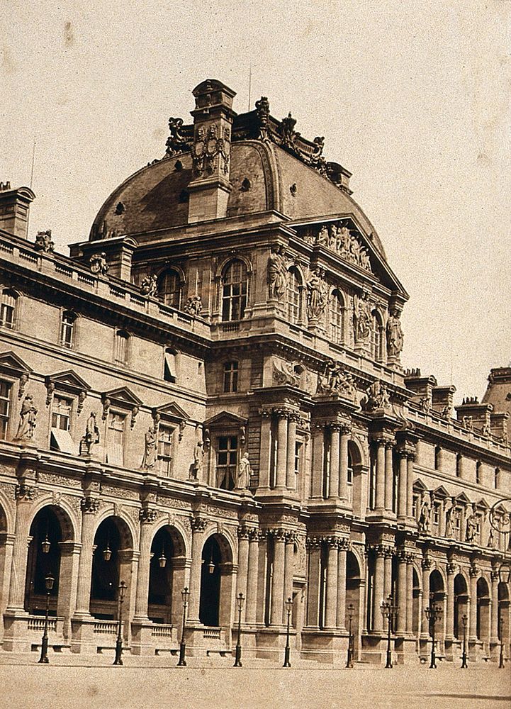 Musée du Louvre, Paris: north wing facing the Cour Napoléon. Photograph (by Édouard Baldus), ca. 1860.