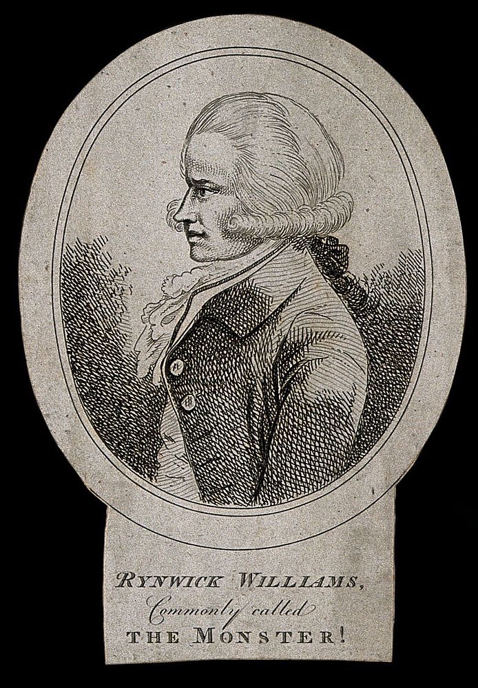Renwick Williams, a man convicted of wounding women. Etching.