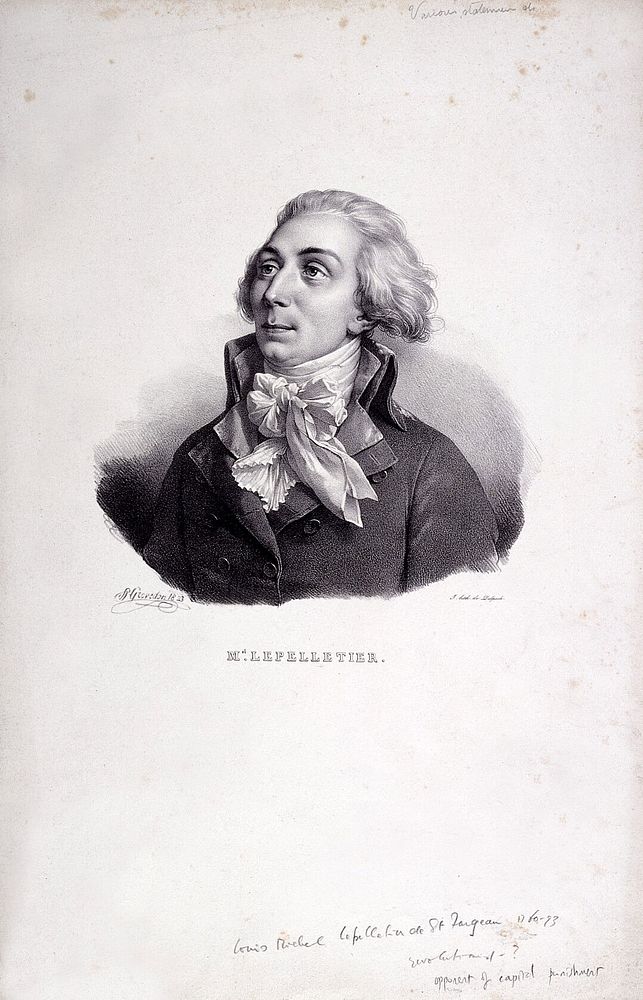 Count Louis-Michel Lepelletier de Saint Fargeau (1760-1793) Lithograph by H. Grévedon, 1823.