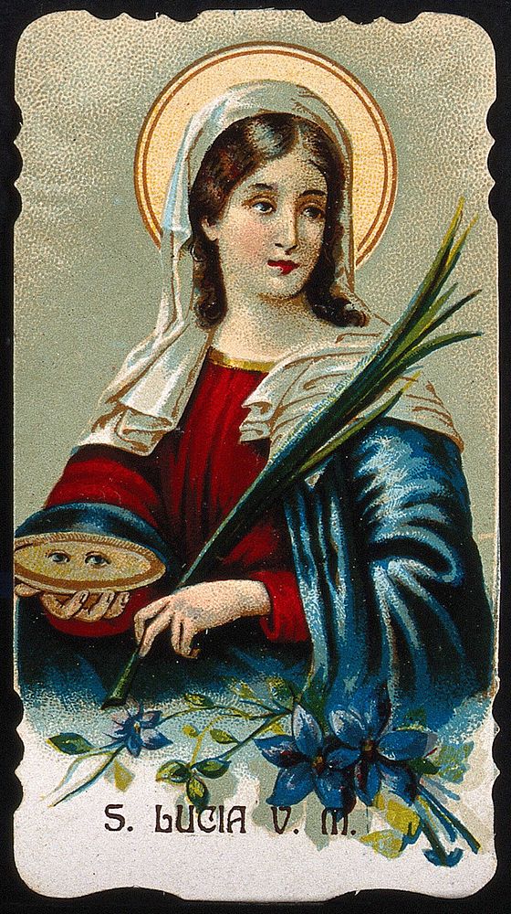 Saint Lucy. Colour lithograph.