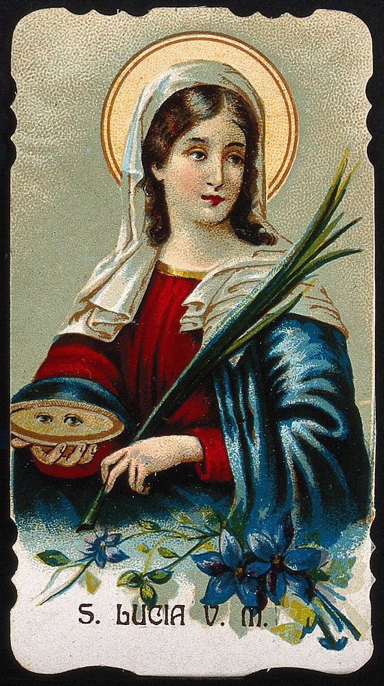 Saint Lucy. Colour lithograph. | Free Photo Illustration - rawpixel