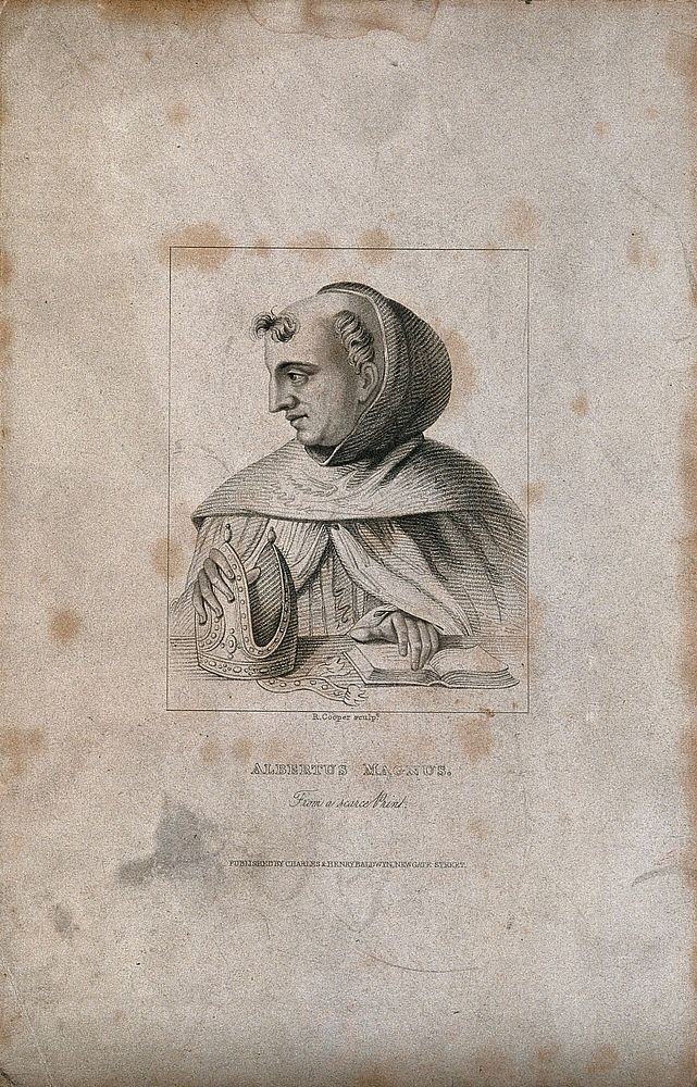 Count Albert Bollstaedt [Albertus Magnus]. Stipple engraving by R. Cooper, n.d., after T. Stimmer, 1587.