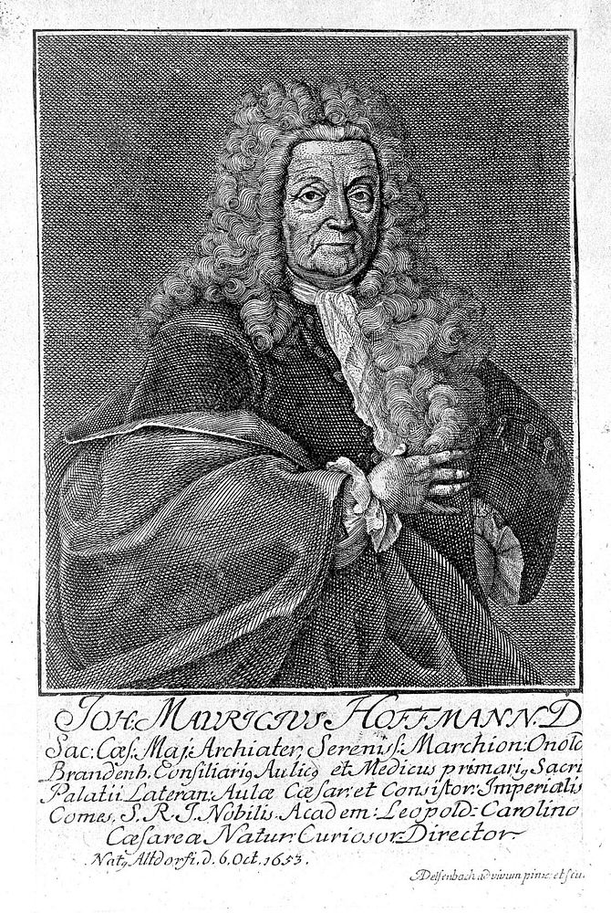 Johann Moritz Hoffman. Line engraving by J.A. Delsenbach.