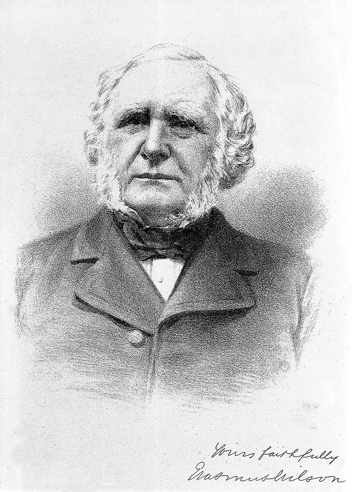Sir William James Erasmus Wilson. Lithograph.