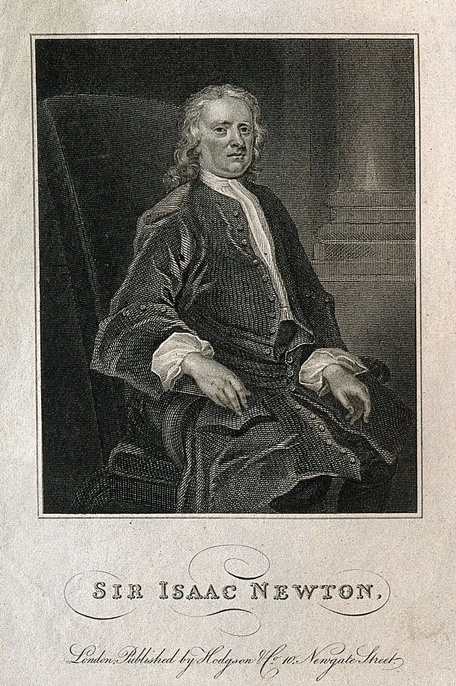 Sir Isaac Newton. Line engraving after J. Vanderbank, 1720.