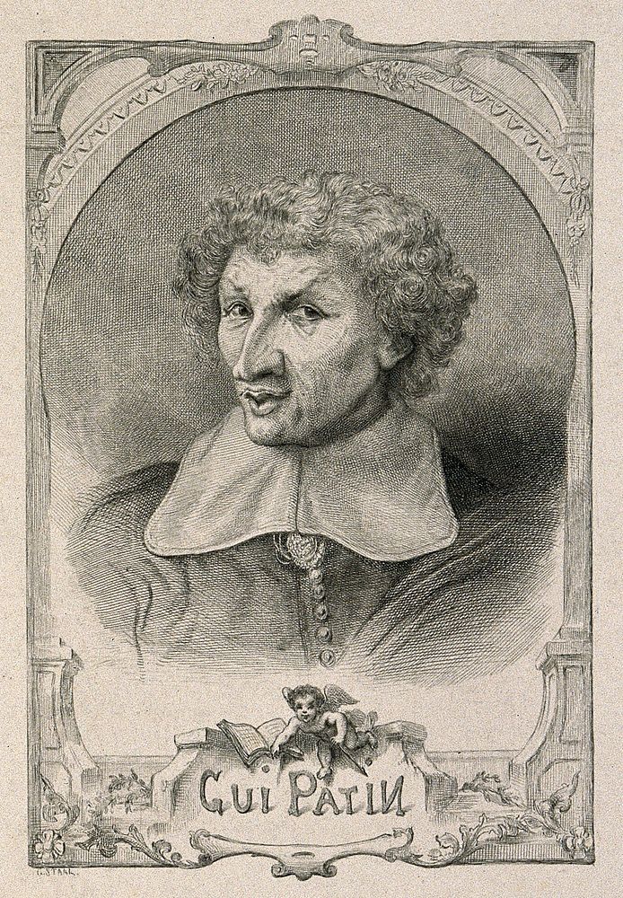Guy Patin. Etching by G. Staal.