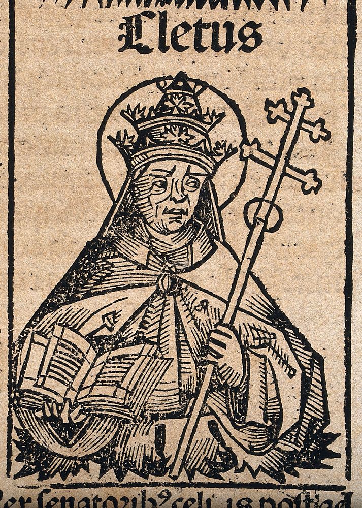 Cletus (Pope Anacletus). Woodcut.