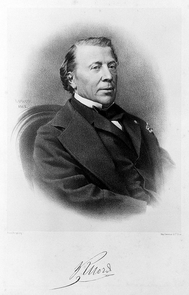 Philippe Ricord. Lithograph by J.B.A. Lafosse, 1865, after P. Petit.