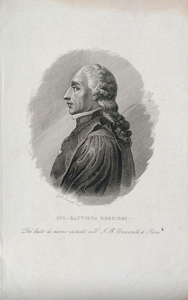 Giovanni Battista Borsieri. Line engraving by G. Bonatti.