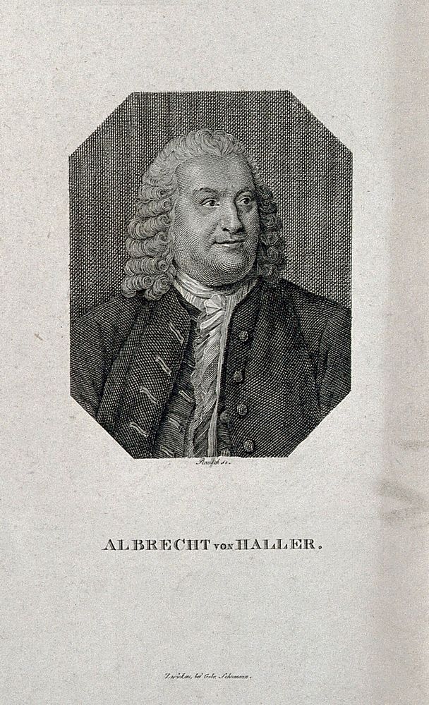 Baron Albrecht von Haller. Line engraving by Rausch.