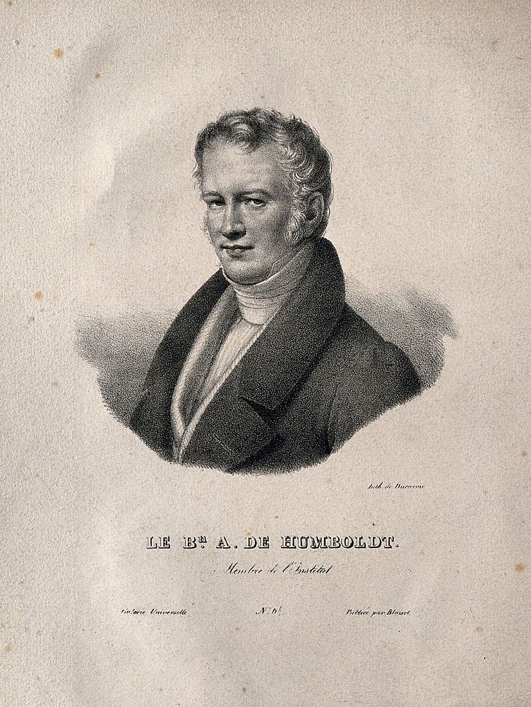 Friedrich Heinrich Alexander von Humboldt. Lithograph by Ducarme after Baron C. von Steuben, 1815.
