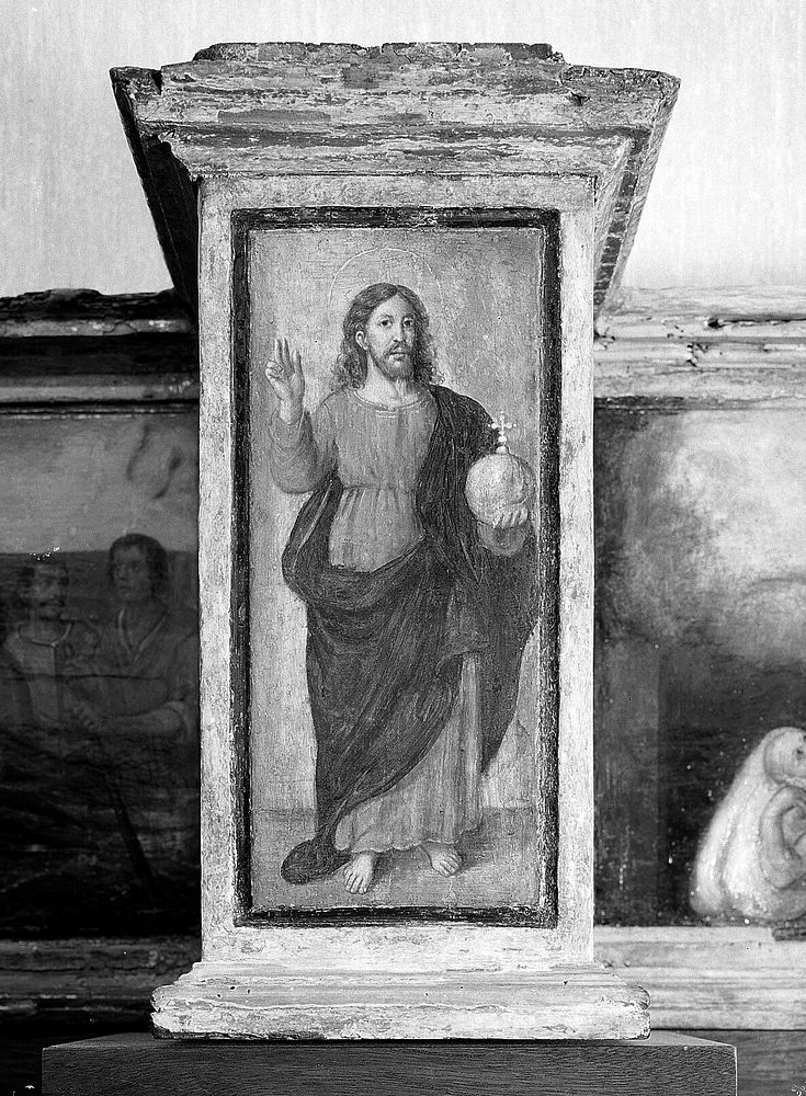 Predella with three scenes of Saint Roch, and figures of Saint Peter, Christ as Salvator Mundi, Saint Laurence and Saint…