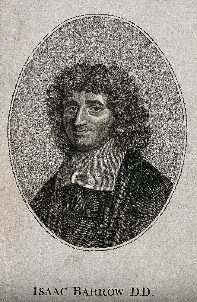 Isaac Barrow. Stipple engraving.